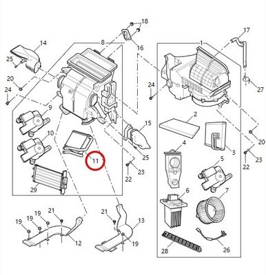 Car Heater Warm Wind Core Air Tank for EUNIQ7/G10/G20 C00074250 C00027251 from Maxus