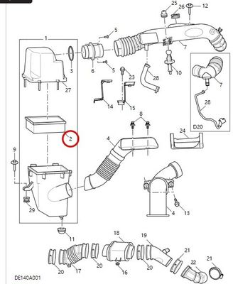 OEM NO C00016587 Original Universal Auto Parts Air Filter for Maxus G10/G20 2.0T