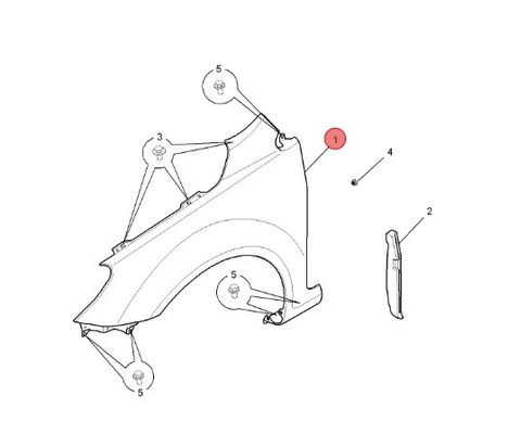 OE NO. 10171950 Right Front Leaf Plate For MG/GT 100X80X15cm