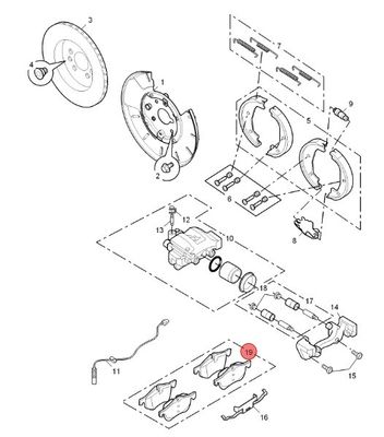 ROEWE SAIC Car Fitment Rear Brake Pads for MG6 RW 550/750 SFP90005A at Affordable
