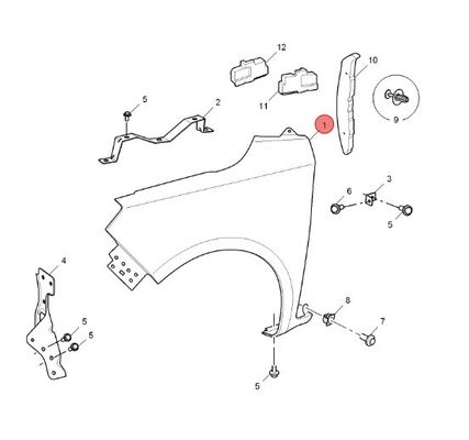 3kg Provide Auto Parts Replacement Right Front Car Fender for MG3/MG3-14 10059578